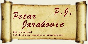 Petar Jaraković vizit kartica